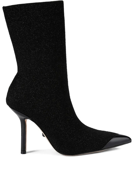  Kurt Geiger London 95mm Regent Point Metallic-pointed Sock Boots - Black 