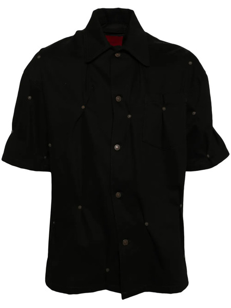  Kusikohc Multi-rivet Denim Short Sleeves Shirt - Black 