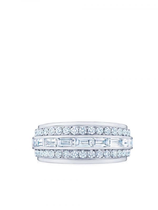  Kwiat 18kt White Gold Diamond Cascade Linear Ring - Silver 