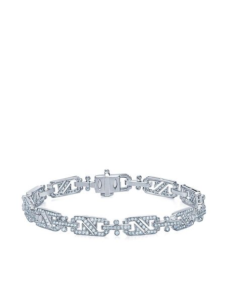  Kwiat 18kt White Gold Diamond Splendor Rectangular Link Bracelet - Silver 