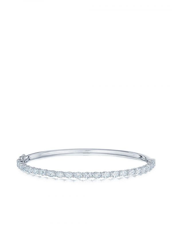 Kwiat 18kt White Gold Oval Diamond Bangle - Silver 
