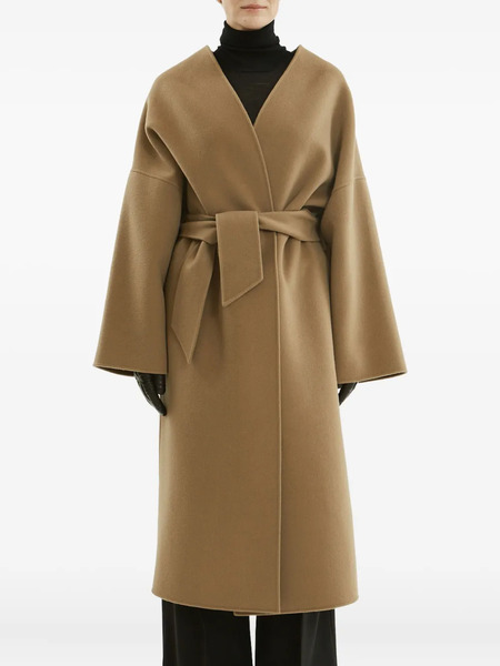  La Collection Belted Wrap Coat - Brown 