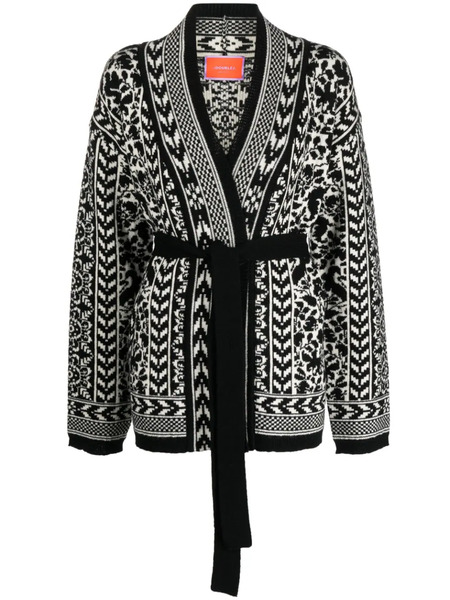  La Doublej Belted Wool Cardigan - Black 