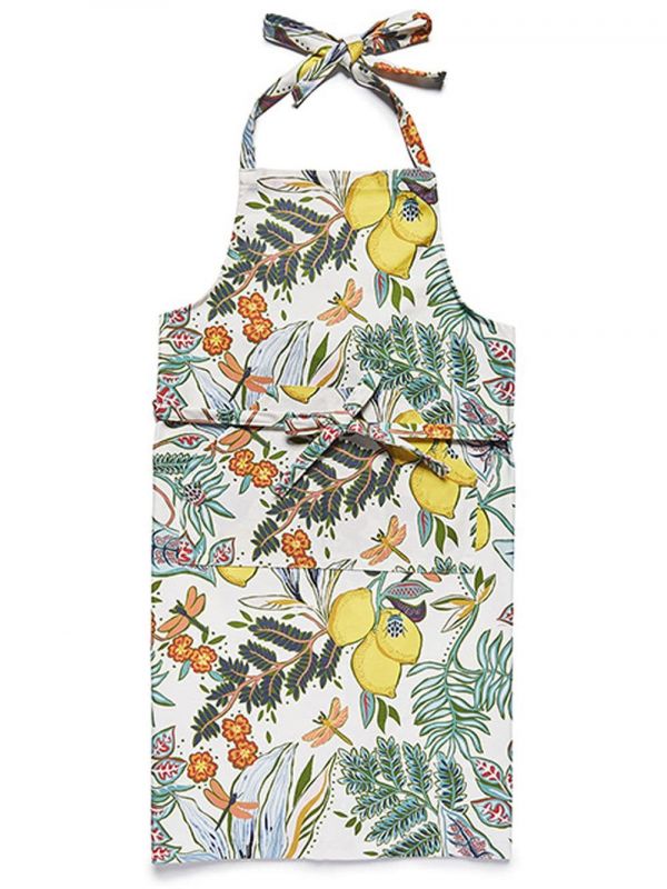  La Doublej Botanical Print Apron - White 