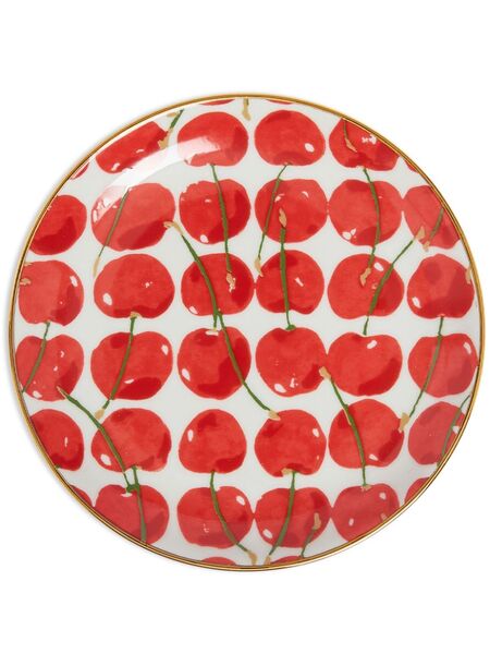  La Doublej Cherries Avorio Dessert Plate - White 