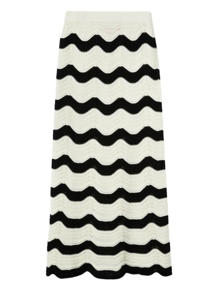  La Doublej Chevron-wave Maxi Skirt - Neutrals 