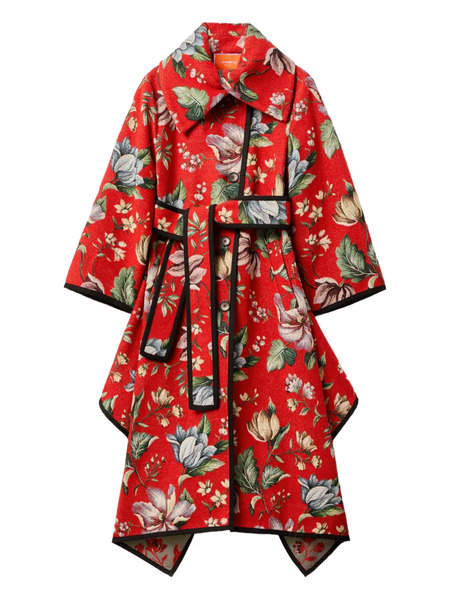  La Doublej Floral Coat - Red 