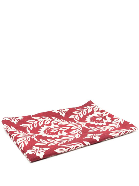  La Doublej Floral-print Herringbone Table Runner - Red 