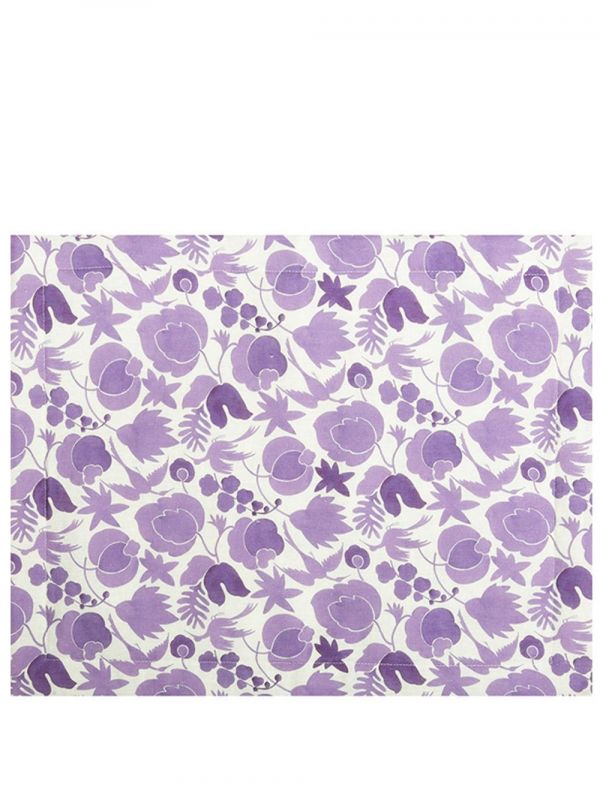  La Doublej Floral Print Two-placemat Set - Purple 