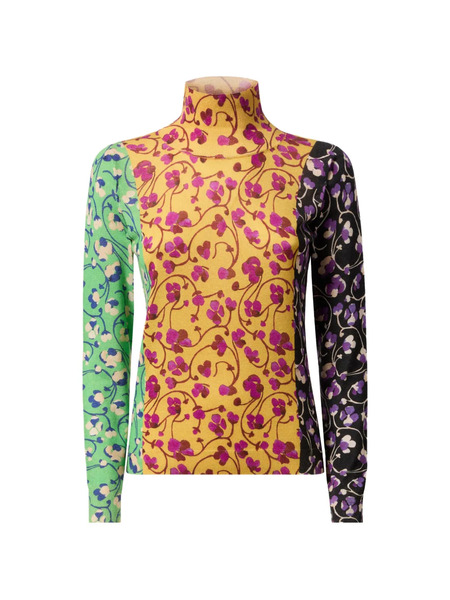  La Doublej Floral Turtle-neck Blouse - Yellow 