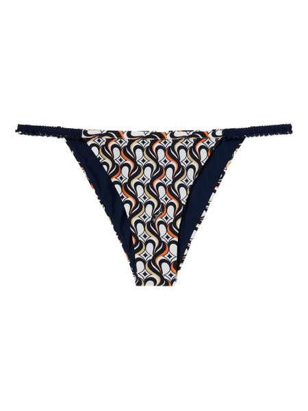  La Doublej Fonda Geometric-print String Bikini Bottom - White 