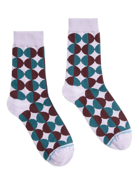  La Doublej Geometric-pattern Cotton-blend Socks - Purple 