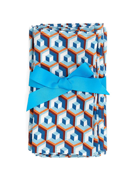 La Doublej Geometric Print Bow Accessory - Blue 
