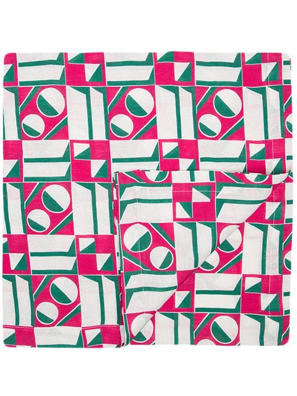  La Doublej Geometric-print Tablecloth - Pink 