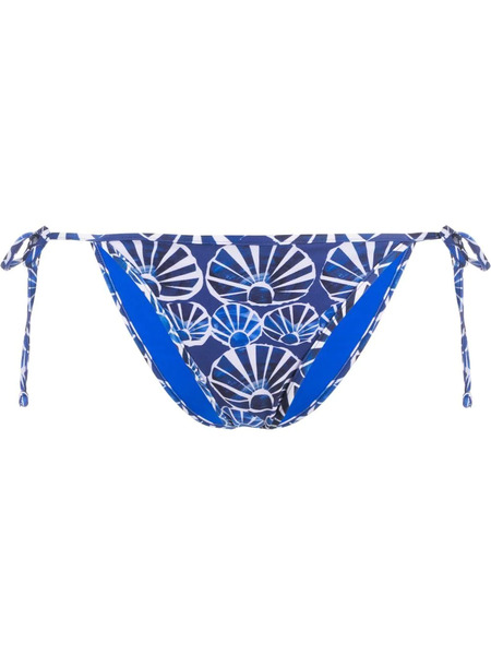  La Doublej Graphic-print String Bikini Bottoms - Blue 
