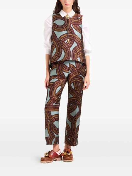  La Doublej Hendrix Jacquard Tailored Trousers - Blue 
