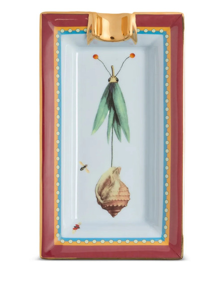  La Doublej Leaf Trail Rectangular-shape Incense Holder (18cm X 11cm) - Blue 