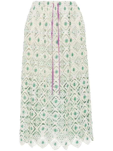  La Doublej Macramé Midi Skirt - Neutrals 