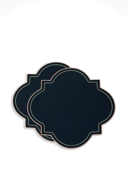  La Doublej Medallion Placemats (set Of Two) - Blue 