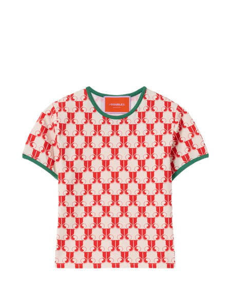  La Doublej Monogram Ringer T-shirt - Neutrals 