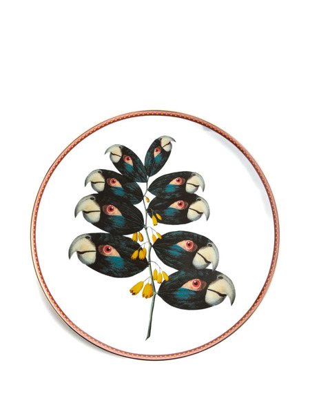  La Doublej Parrotstem Print Decorative Plate - Blue 