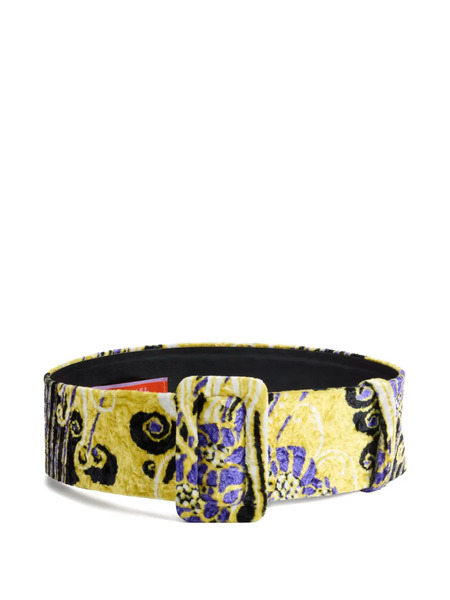  La Doublej Patterned Buckle Belt - Yellow 