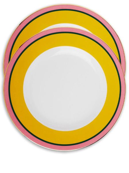  La Doublej Rainbow Dinner Plates (set Of Two) - Yellow 