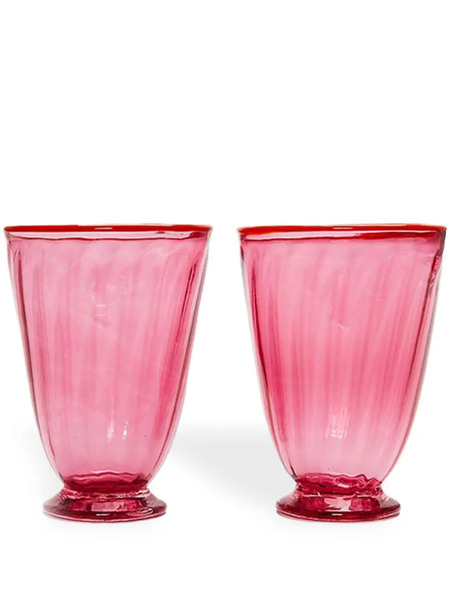  La Doublej Rainbow Murano Glasses (set Of Two) - Red 