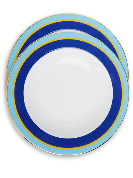  La Doublej Rainbow Soup Plates (set Of Two) - Blue 