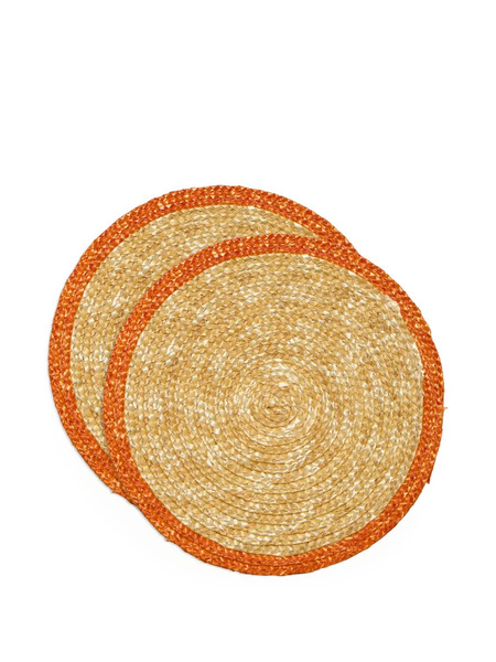  La Doublej Straw Coasters (set Of Two) - Neutrals 
