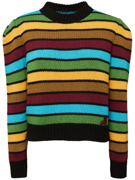  La Doublej Stripe-pattern Knitted Jumper - Green 