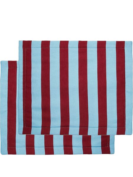  La Doublej Stripe-print Tablemats (set Of 2) - Red 
