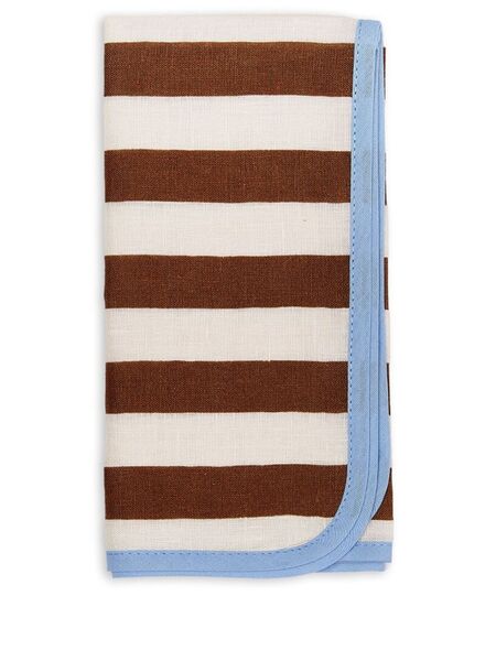  La Doublej Striped Napkin Set - Brown 