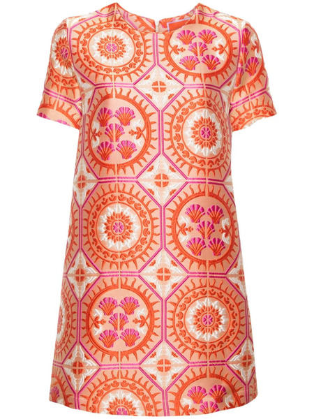  La Doublej Swing Patterned-jacquard Minidress - Neutrals 