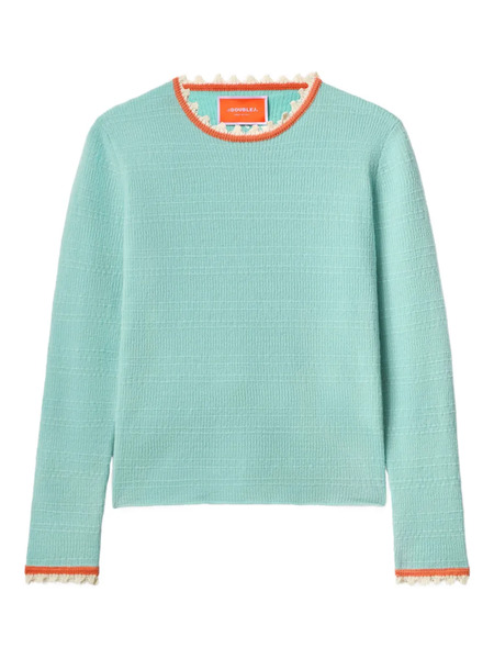  La Doublej Textured-knit Crew-neck Sweater - Green 