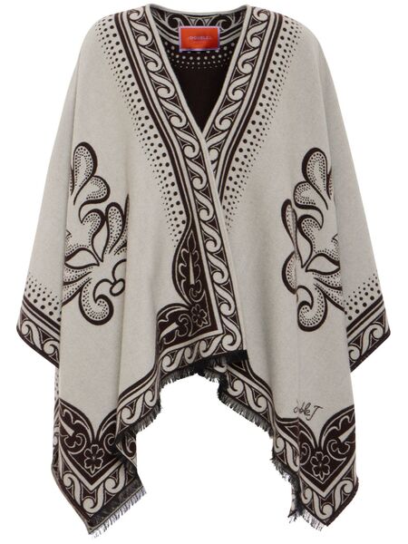  La Doublej Two-tone Poncho - Neutrals 