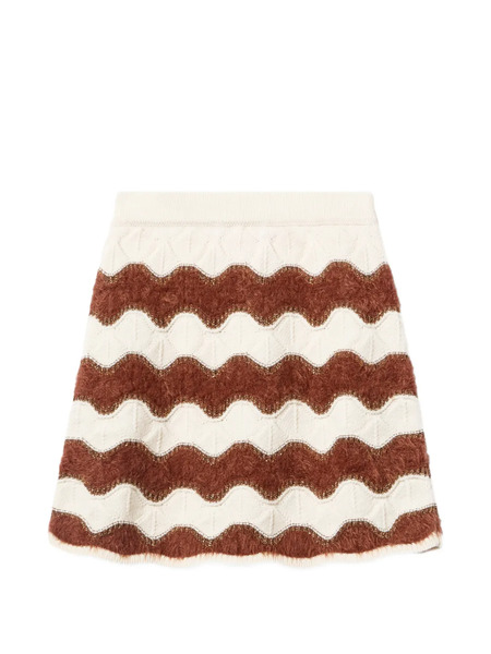  La Doublej Wave Pattern Mini Skirt - Neutrals 