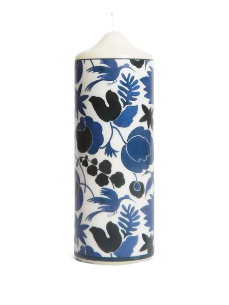  La Doublej Wildbird-print Pillar Candle - Blue 