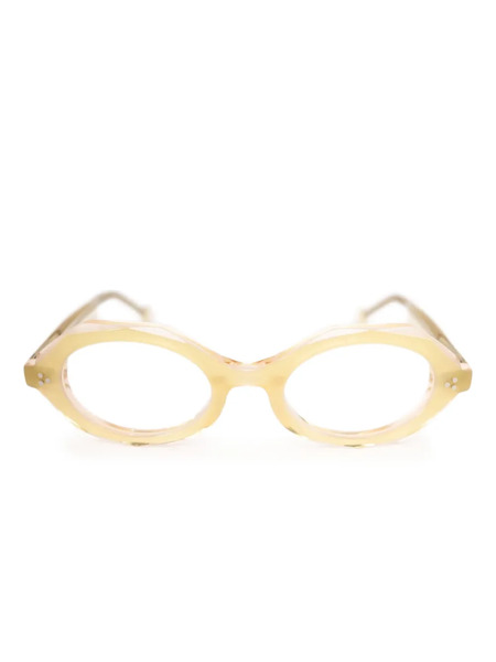  L.a. Eyeworks Faceted Oval-frame Glasses - Neutrals 