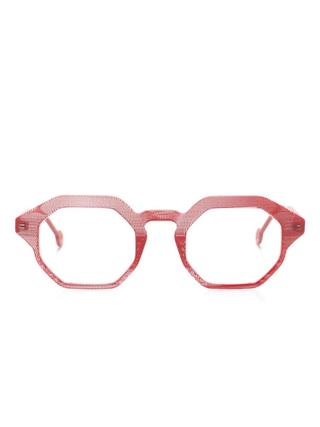  L.a. Eyeworks Rye Geometric-frame Glasses - Red 
