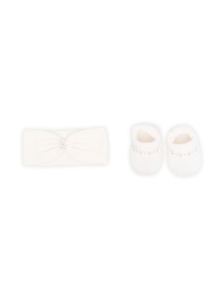  La Perla Kids Knitted Bootie Set - Neutrals 
