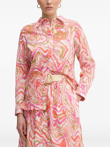  La Petite Française Cheyenne Buttoned Patterned Shirt - Pink 