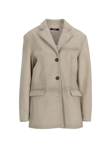  La Rose Button Suede Jacket - Neutrals 