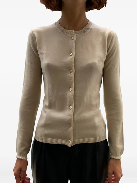  La Rose Buttoned Cashmere Cardigan - Neutrals 