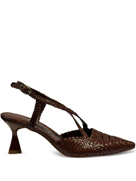  La Rose Moritz Woven Slingback Pumps - Brown 