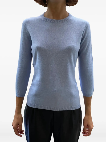  La Rose Quarter-sleeve Crew-neck Sweater - Blue 