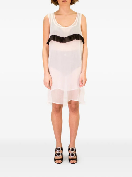  La-rose Ruffled Mini Dress - Neutrals 