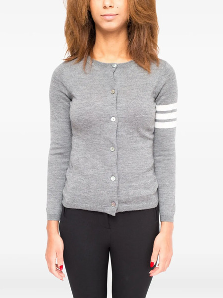  La-rose Striped Cardigan - Grey 