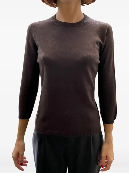 La Rose Three-quarter Sleeve Sweater - Brown 
