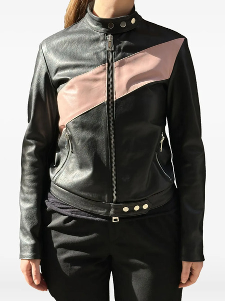  La-rose Zip Leather Jacket - Black 